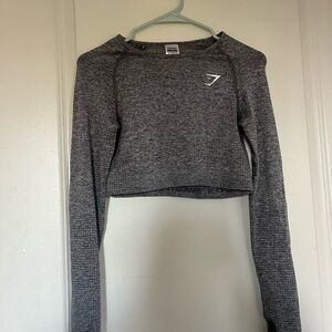 Gray Gymshark Women's Crop Top Long Sleeve